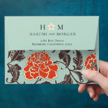 ORANJE BEIGE PIOENEN CHINOISERIE