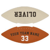 Oranje Beige Player Name Number Team American Football (Panelen)