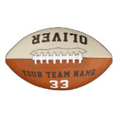 Oranje Beige Player Name Number Team American Football (Voorkant)