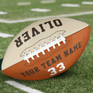 Oranje Beige Player Name Number Team American Football