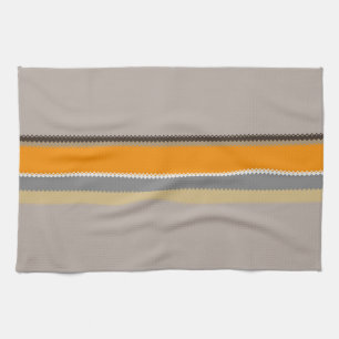 Oranje beige strepen theedoek