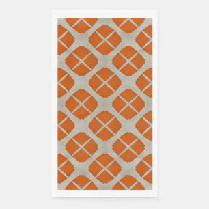 Oranje, beige, Taupe Mid Century Modern Patroon Servet