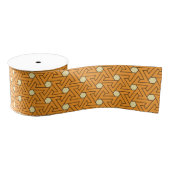 Oranje Beige Triple Spiral Arab Pattern Grosgrain Lint (Spoel)