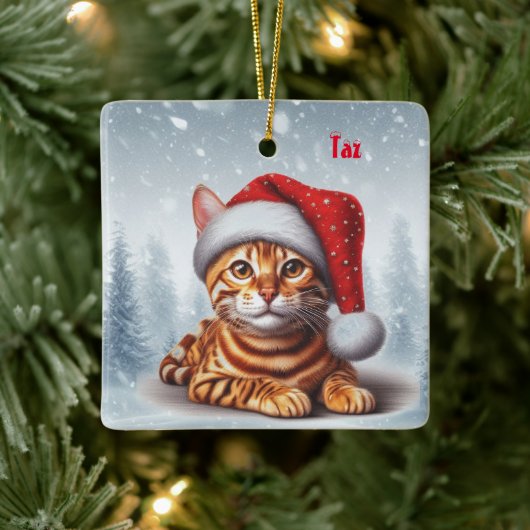 Oranje Bengaalse kat kerst ornament (Boom)
