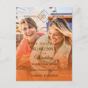 Oranje bestemmingsuithuwde homoseksuele bruiloft briefkaart