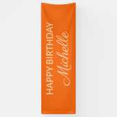 Oranje bewerkbare kleur Happy Birthday Name Banner (Verticaal)