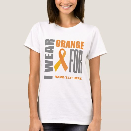 Oranje bewustmakingslint t-shirt (Voorkant)