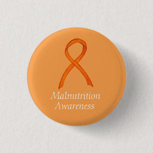Oranje bewustwording van ondervoeding - Aangepaste Ronde Button 3,2 Cm