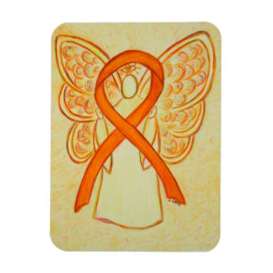 Oranje bewustzijn Ribbon Angel Art Magnet Magneet