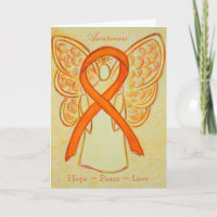 Oranje bewustzijn Ribbon Angel Wenskaart