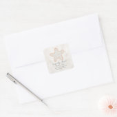 Oranje bijtende kreeften sparen de datum vierkante sticker (Envelop)