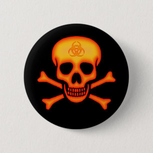 Oranje Biogevaar Button