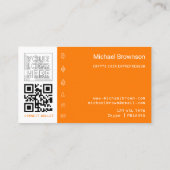 Oranje bitmunt geaccepteerde codecodecoderingstrep visitekaartje (Achterkant)