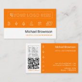 Oranje bitmunt geaccepteerde codecodecoderingstrep visitekaartje (Voorkant / Achterkant)