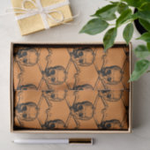 Oranje Black Cool Pattern Skull Halloween party Tissuepapier (Geschenk)