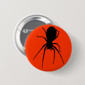 Oranje Black Creepy Spider Button (Voorkant /achterkant)