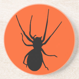 Oranje Black Creepy Spider Onderzetter