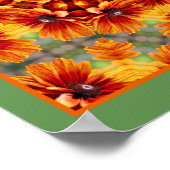 Oranje Black Eyed Susan Daisy Abstract Poster (Hoek)
