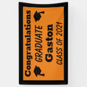 Oranje Black Gefeliciteerd Afstuderen Afstuderen Spandoek (Verticaal)