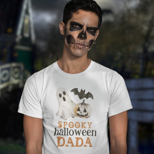 Oranje Black Ghost Spooky Halloween Dada T-shirt