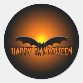 Oranje Black Happy Halloween Bat Sticker
