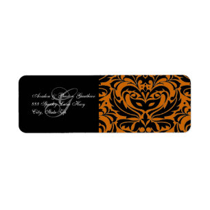 Oranje Black Masquerade Halloween Adresetiketten Etiket