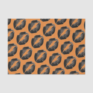 Oranje Black Pattern Lips Halloween party Tissuepapier