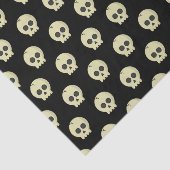 Oranje Black Pattern skull Halloween party Tissuepapier (Detail)