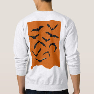 Oranje Black Spooky Bats Modern Happy Halloween Trui