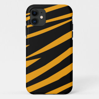 ORANJE BLACK TIGER STRIPES PATROON iPhone 11 HOESJE