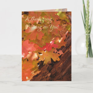 Oranje blad (1) Thanksgiving Kaart