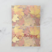 Oranje blad (3) Thanksgiving Kaart (Binnen)