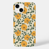 Oranje bladerbloempatroon Case-Mate iPhone case (Achterkant)