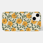 Oranje bladerbloempatroon Case-Mate iPhone case (Achterkant (horizontaal))