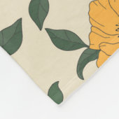 Oranje bladerbloempatroon fleece deken (Hoek)