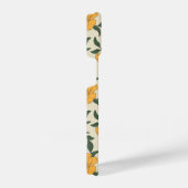 Oranje bladerbloempatroon iPhone hoesje (Rechterkant)