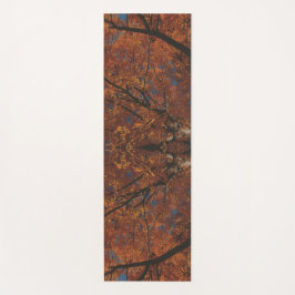 oranje bladeren aan een herfstboom yogamat