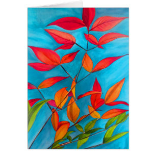 Oranje bladeren Autumn originele waterverf kunst