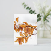 Oranje bladeren in de winter briefkaart (Staand voorkant)