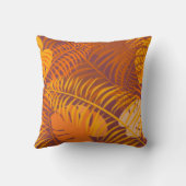 Oranje bladpatroon kussen (Achterkant)