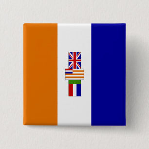 Oranje-blanje-blou Vierkante Button 5,1 Cm