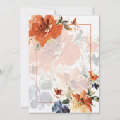 Oranje & blauw aquarel herfst bloemendecoratie voo kaart (Voorkant)