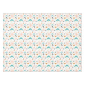 Oranje Blauw Atomic Boomerang Mid Century Pattern Tafelkleed (Voorkant (Horizontaal))