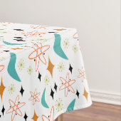 Oranje Blauw Atomic Boomerang Mid Century Pattern Tafelkleed (Voorbeeld)