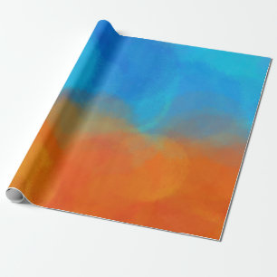 Oranje blauw cadeaupapier