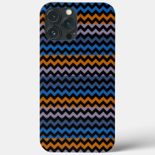 Oranje Blauw Chevron Zigzag iPhone 13 Pro Max Hoesje