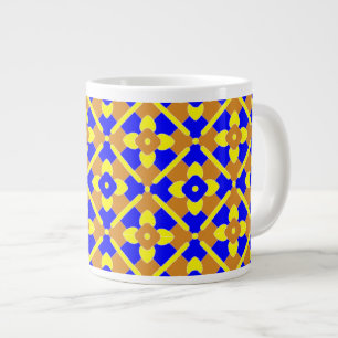 Oranje Blauw Geel Spaans Stijlpatroon Extra Grote Mok