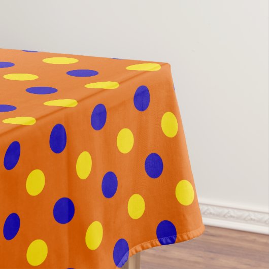 Oranje Blauw Geel Stippen Design Tafelkleed (Voorbeeld)