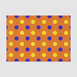Oranje Blauw Geel Stippen Design Tissuepapier