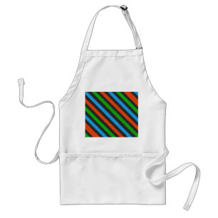 Oranje, blauw, groen, zwart glitter Striped STaylo Standaard Schort